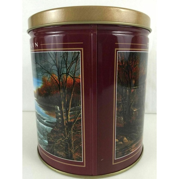 Terry Redlin Autumn Afternoon Hadley Tin Box Container Olive Can Company 2000 - Picture 3 of 7